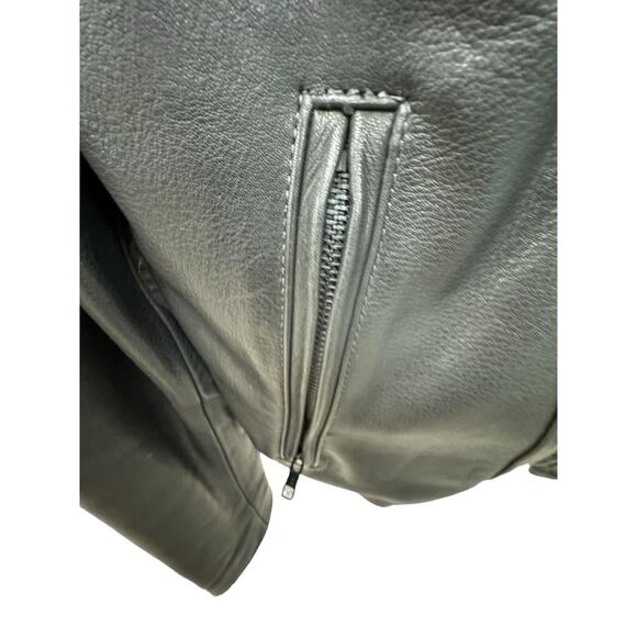 Drag Specialties Black Leather Motorcycle Jacket Weave Size 38 Fit Large - Picture 7 of 13
